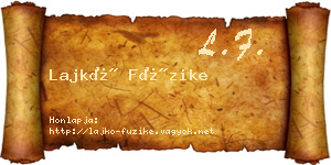 Lajkó Füzike névjegykártya